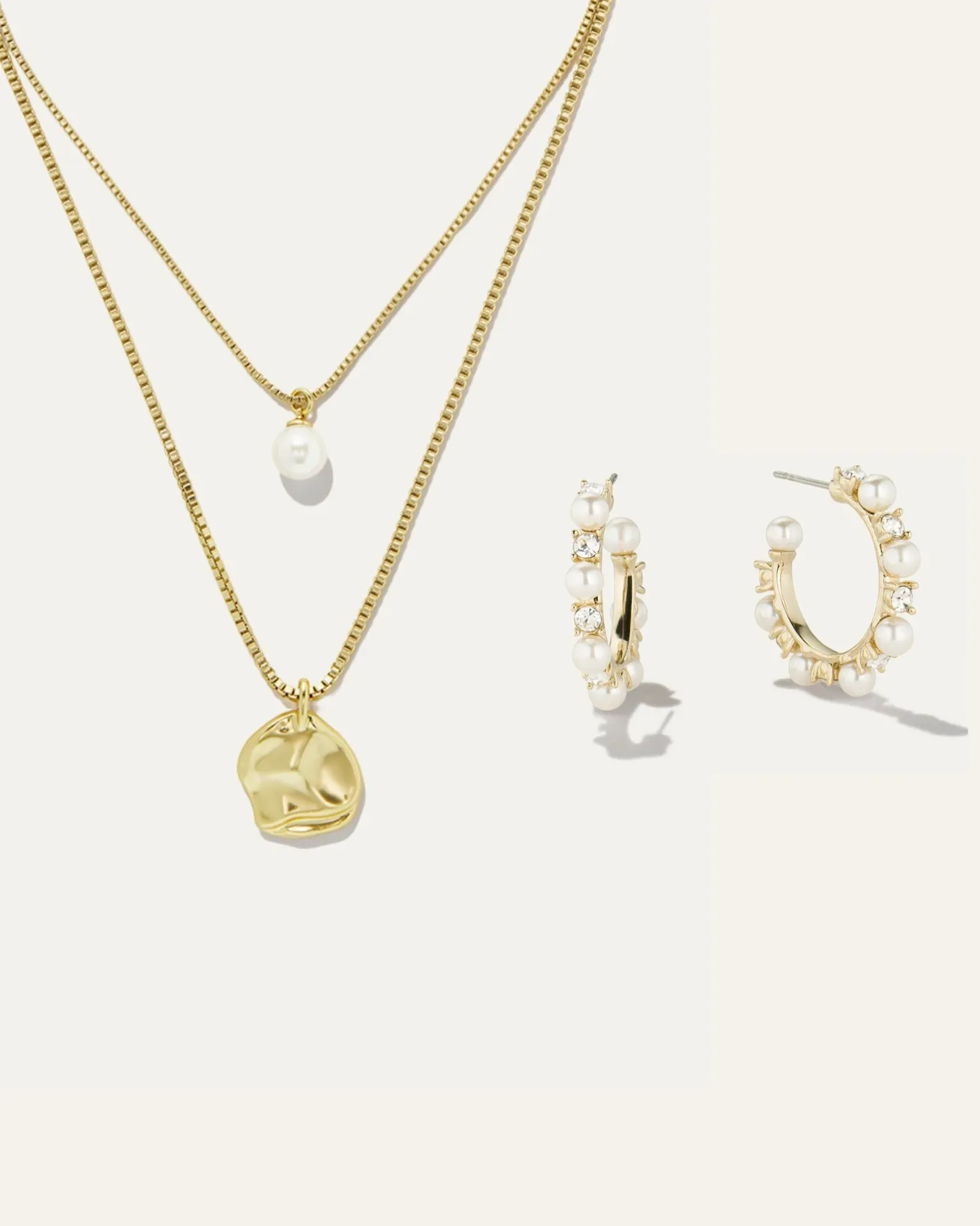 Gaia Pearl Layering Necklace & Hoop Bundle sold by Stella & Dot