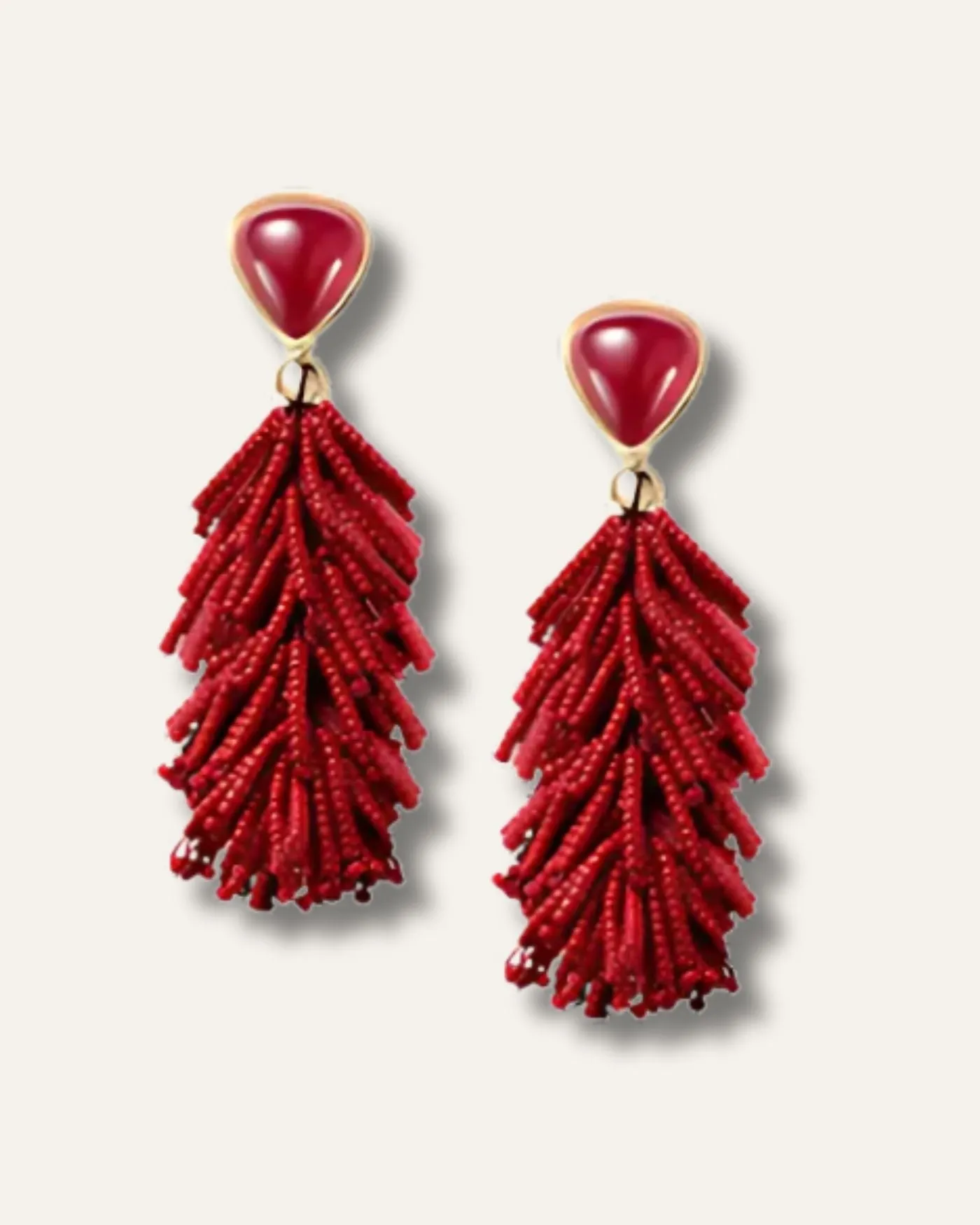 Riva Convertible Tassel Earrings | Burgundy sold by Stella & Dot