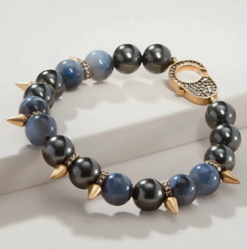 Renegade Stretch Bracelet Dark Gray/Blue sold by Stella & Dot