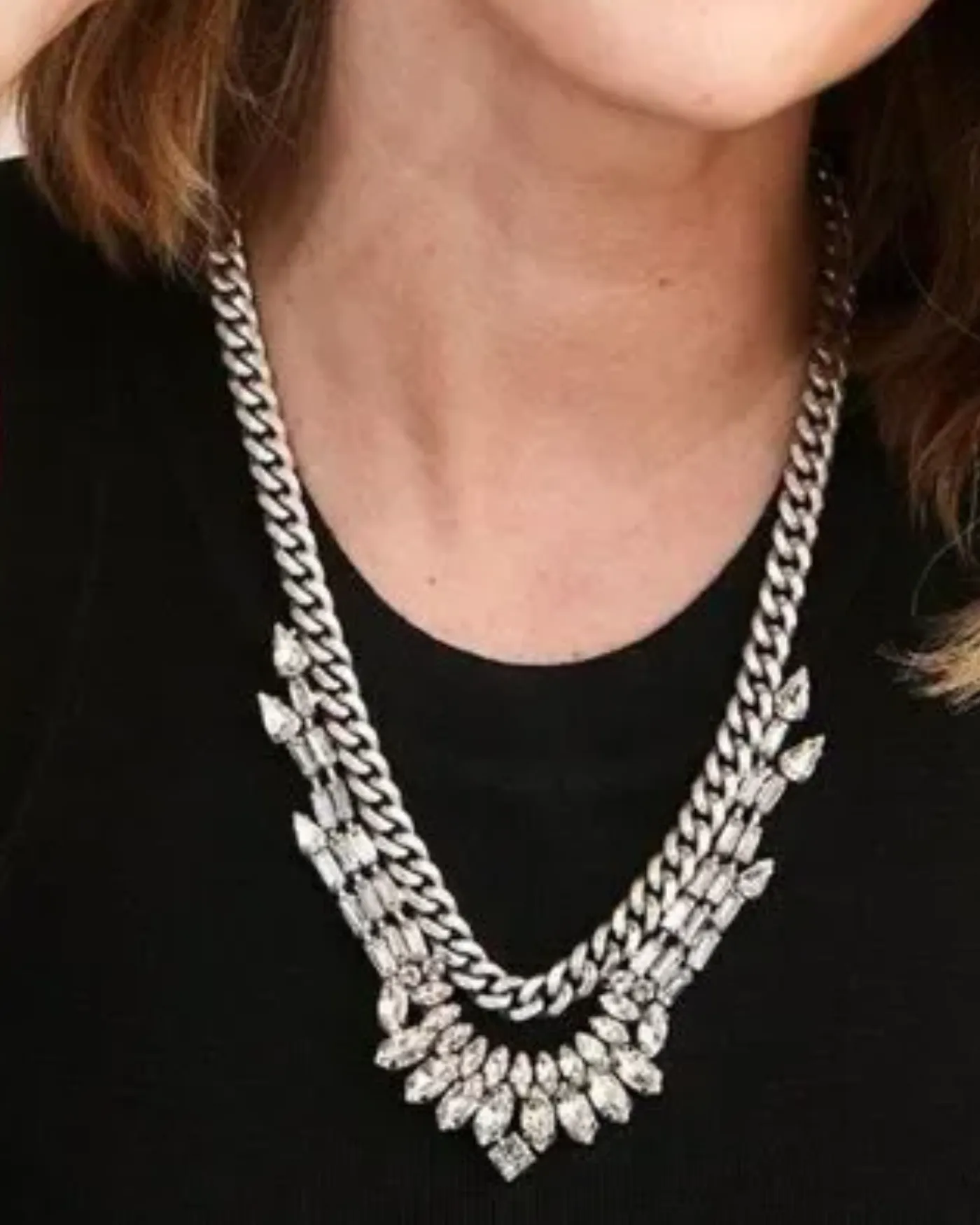 Regency Collar Silver Crystal Statement Necklace sold by Stella & Dot product image thumbnail 2
