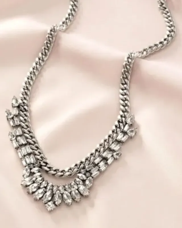 Regency Collar Silver Crystal Statement Necklace sold by Stella & Dot