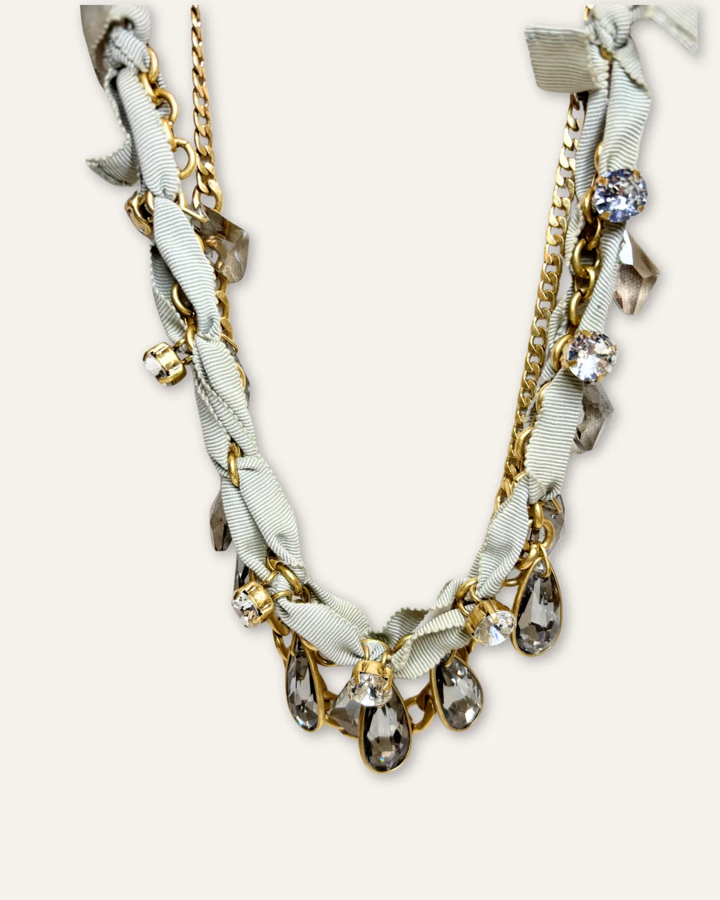 Ribbon and Crystal Multistrand Statement Necklace sold by Stella & Dot