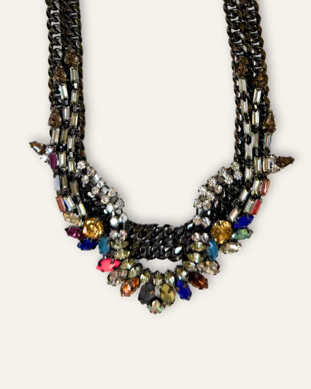 Mixed Crystal Hematite Statement Necklace sold by Stella & Dot