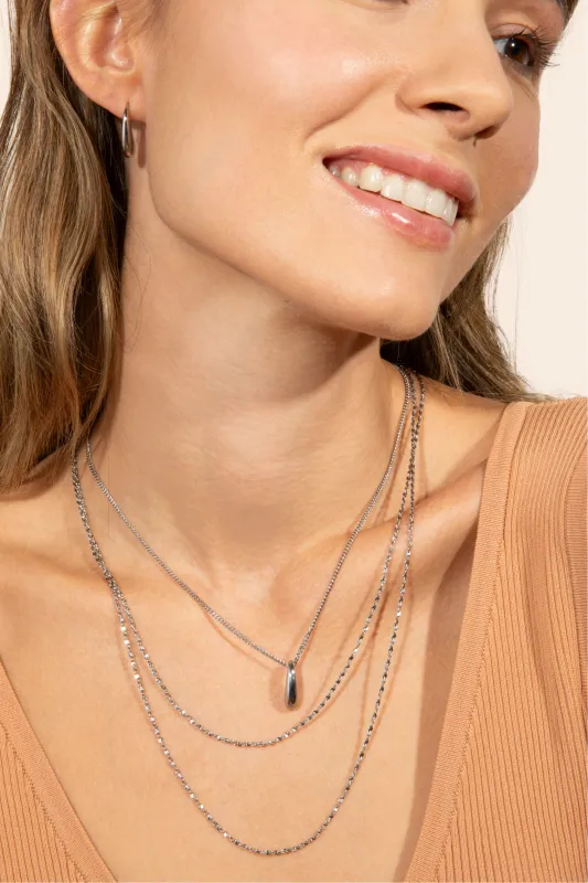Sculptural Droplet Necklace |Silver sold by Stella & Dot
