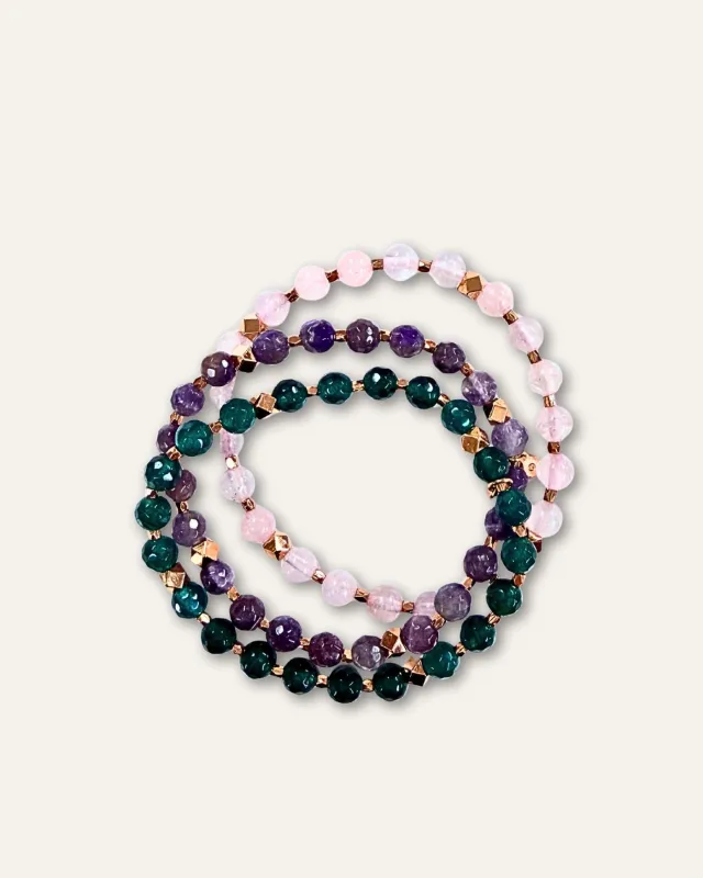 Gemstone & Rose Gold Bracelet Trio sold by Stella & Dot