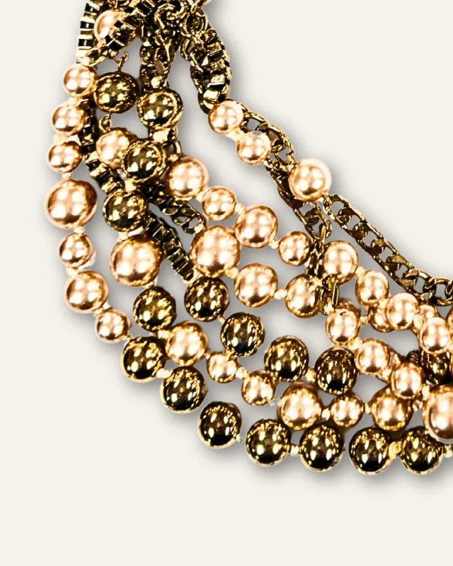 Pearl Multi Strand & Antiqued Gold Statement Necklace sold by Stella & Dot