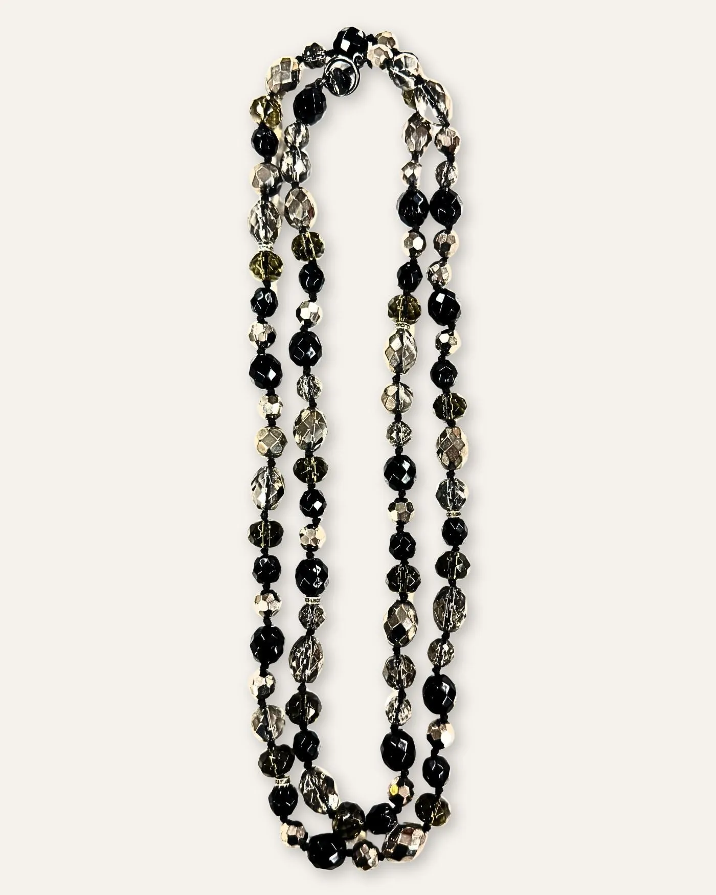 Silver & Jet Crystal Glass Double Wrap Necklace sold by Stella & Dot product image thumbnail 2