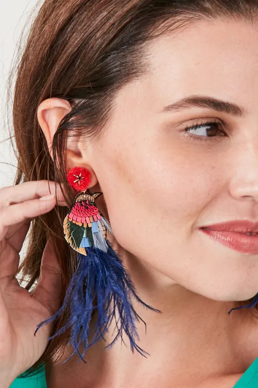 Marlo Feather Statement Earrings sold by Stella & Dot