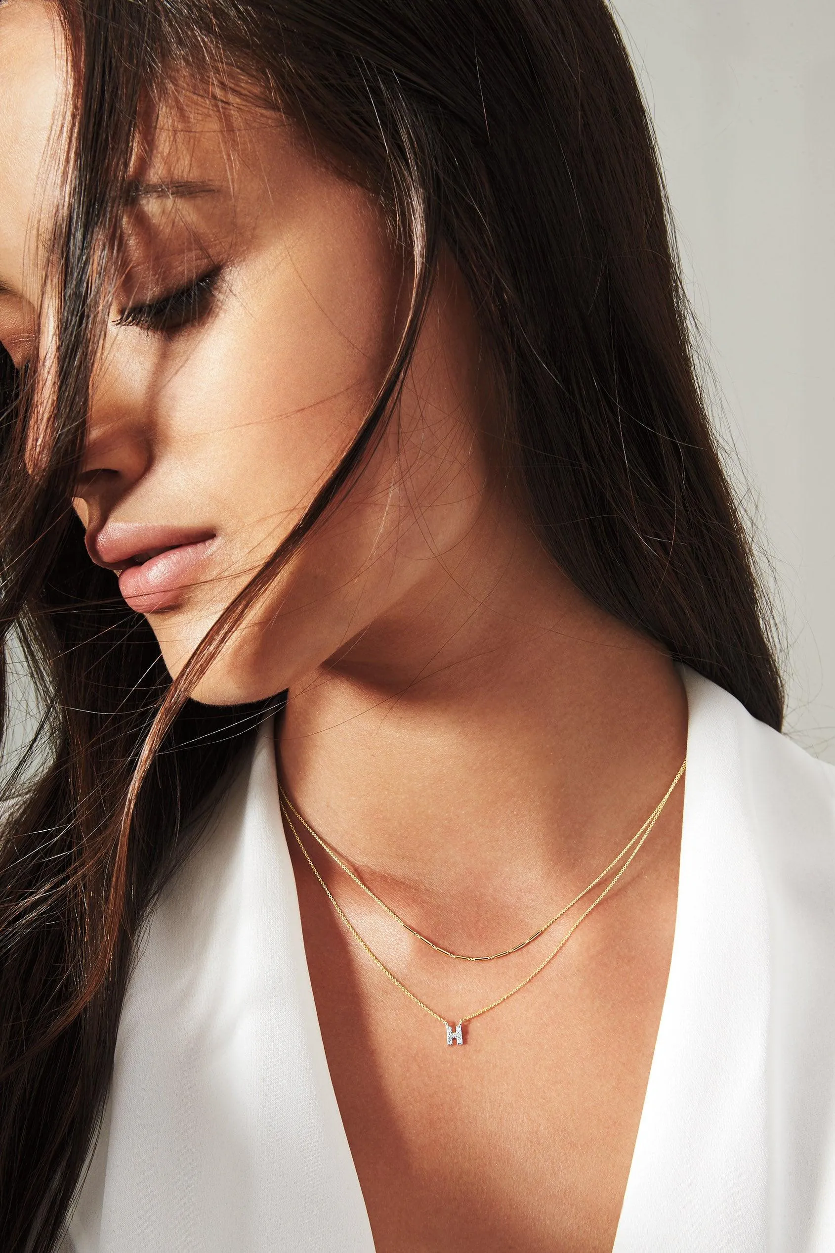 Covet 14kt Diamond Pavé Initial Letter Necklace | Yellow Gold - Final Sale sold by Stella & Dot product image thumbnail 3