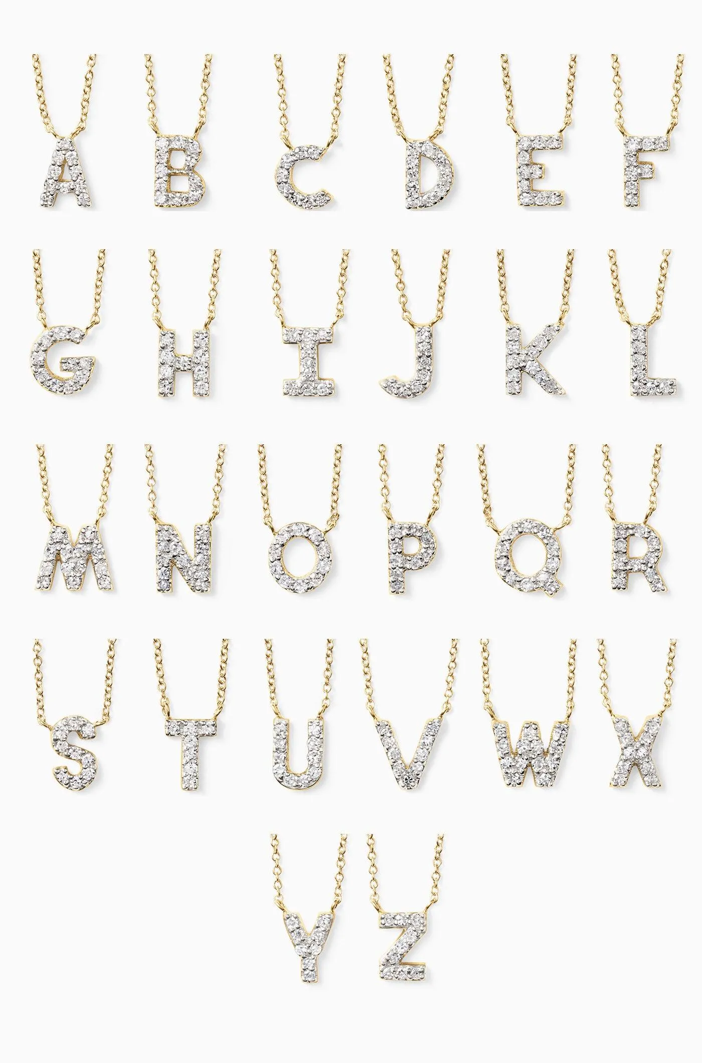 Covet 14kt Diamond Pavé Initial Letter Necklace | Yellow Gold - Final Sale sold by Stella & Dot product image thumbnail 2