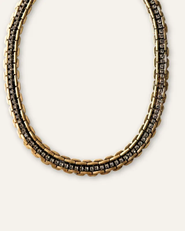 Jolie Vintage Gold Crystal Chain Collar sold by Stella & Dot