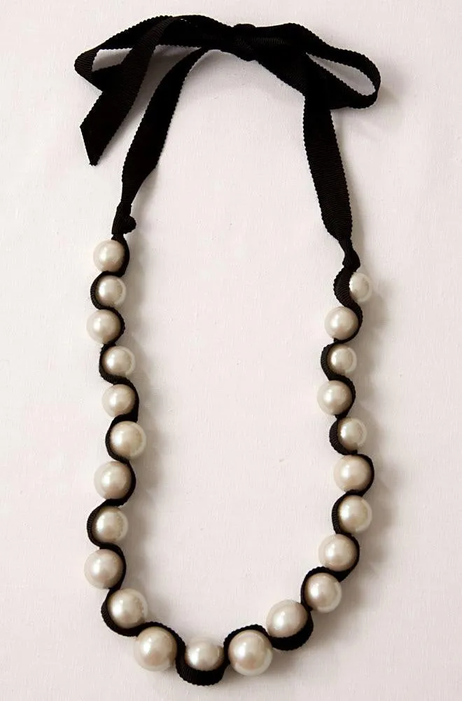 Jenna Pearl and Ribbon Necklace sold by Stella & Dot