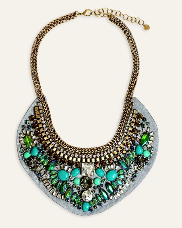 Sparkle Bib Necklace with Turquoise and Gemstone Accents- Never Released made by Stella & Dot