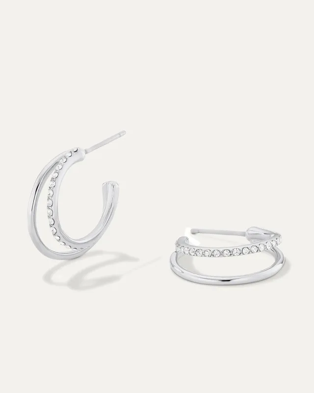 Julie Double Hoops | Silver sold by Stella & Dot