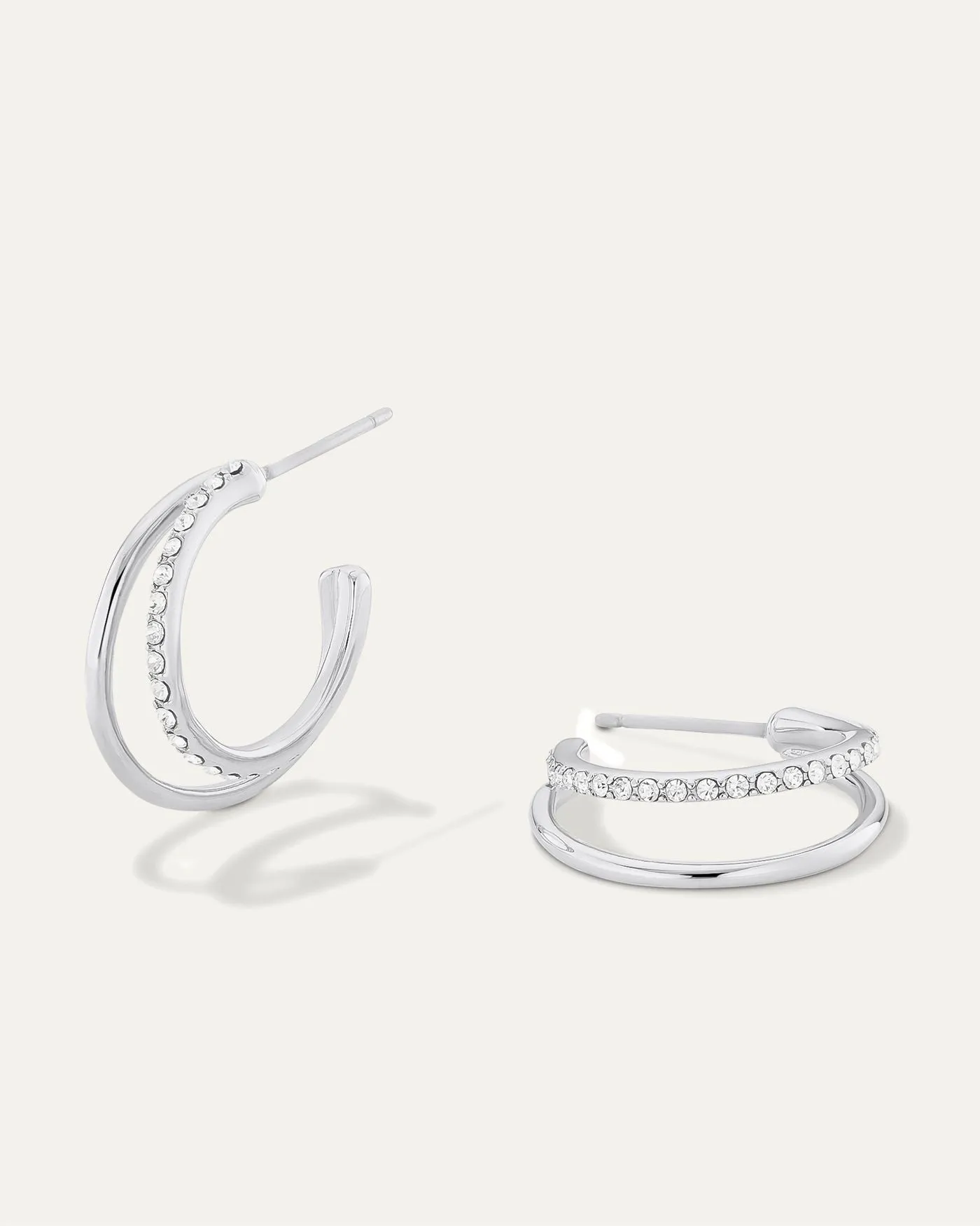 Julie Double Hoops | Silver sold by Stella & Dot
