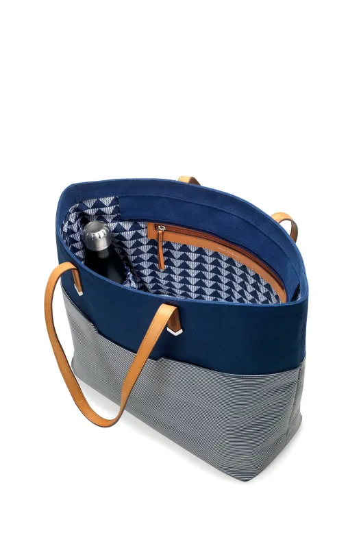 Union Street Tote |Navy Breton Stripe sold by Stella & Dot