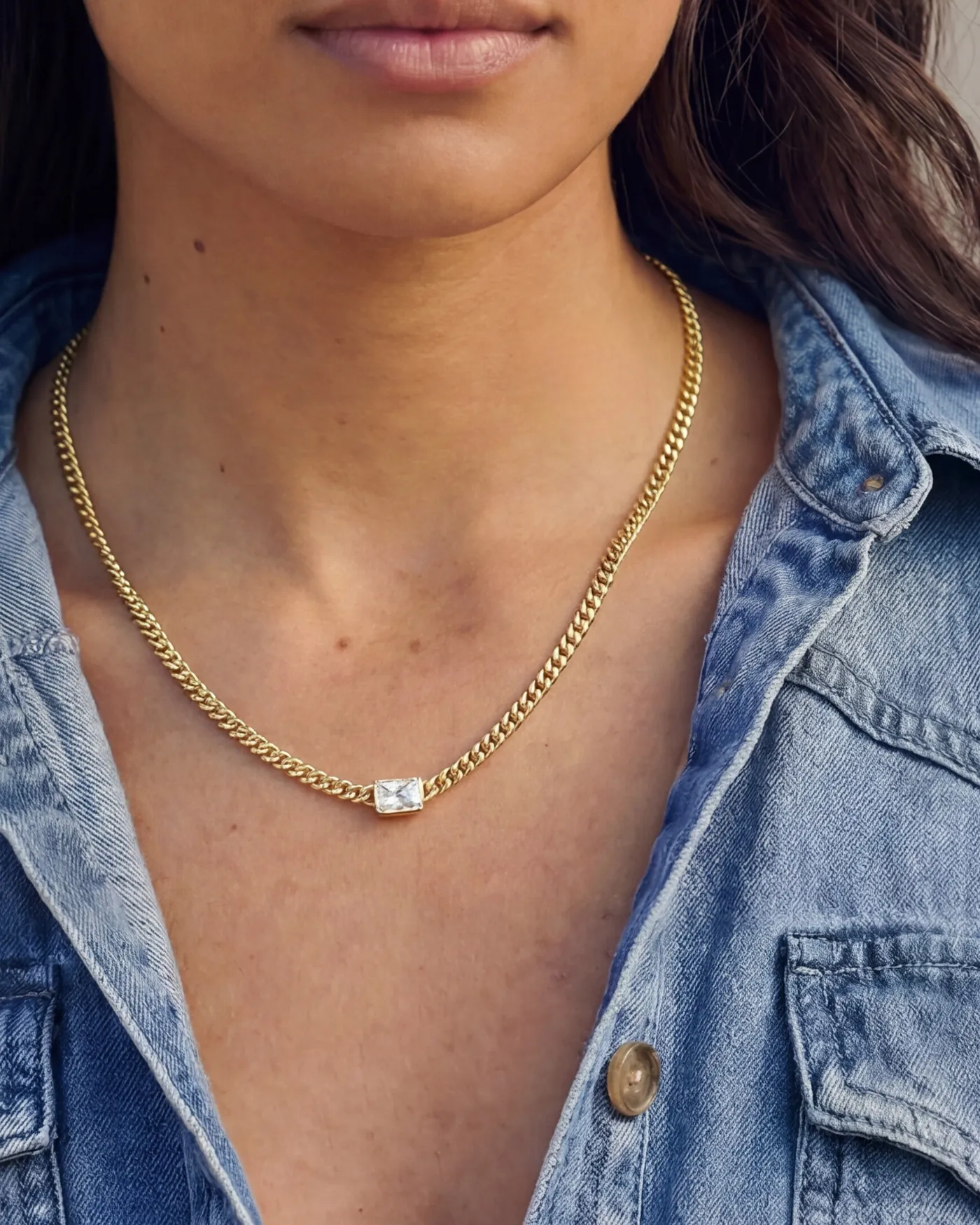 Small Bezel Station Necklace sold by Stella & Dot product image thumbnail 3