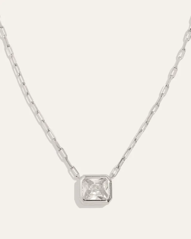 Bezel Set Essential Necklace |Silver sold by Stella & Dot
