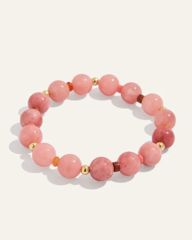 Dot Bracelet in Strawberry Sunstone Quartz made by Stella & Dot