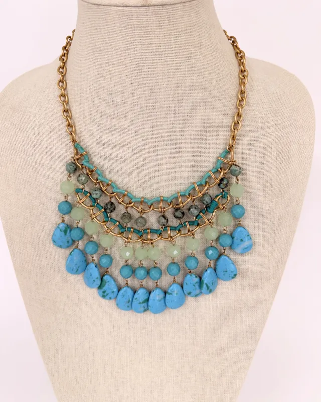 Never Released! Jade and Turquoise Drop Statement Necklace sold by Stella & Dot