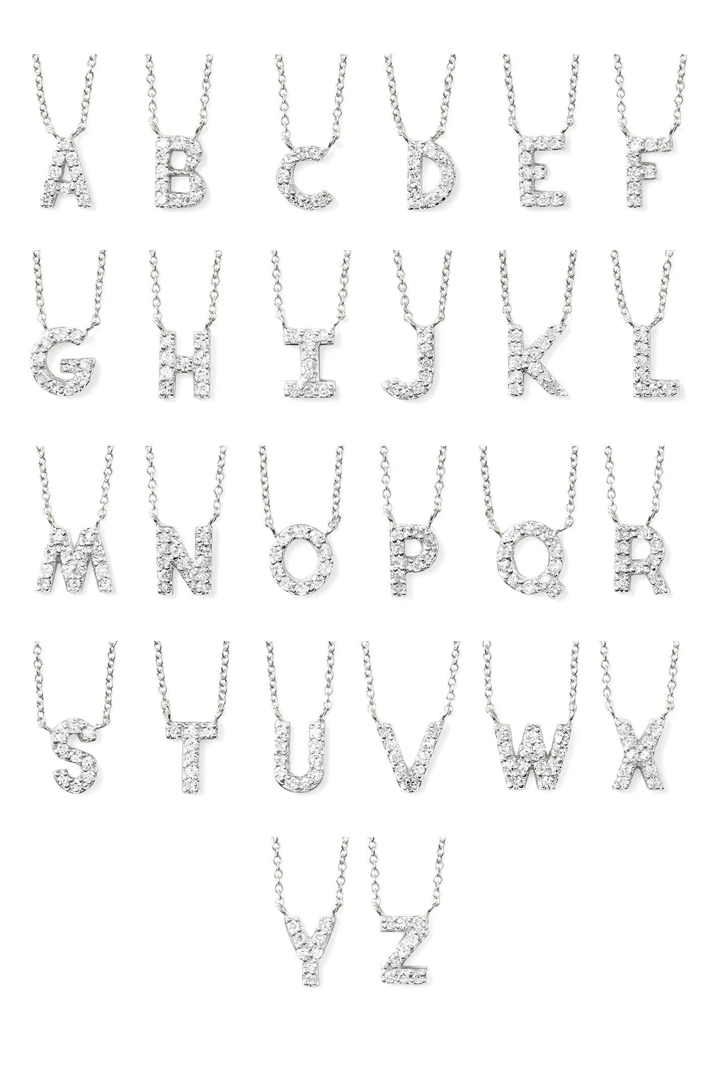 Letter O -Covet 14kt Diamond Pavé Initial Letter Necklace | White Gold - Final Sale (Copy) sold by Stella & Dot product image thumbnail 2