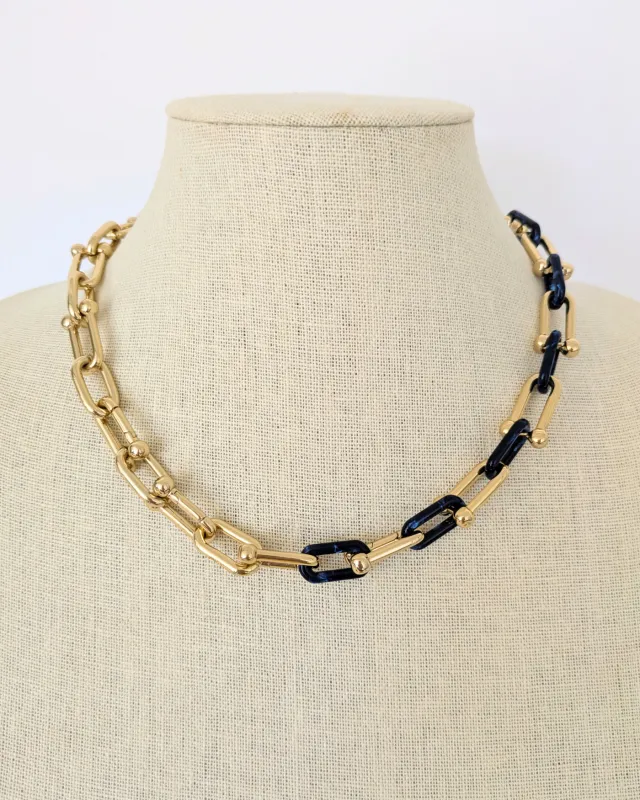 Blue Enamel Link Necklace made by Stella & Dot
