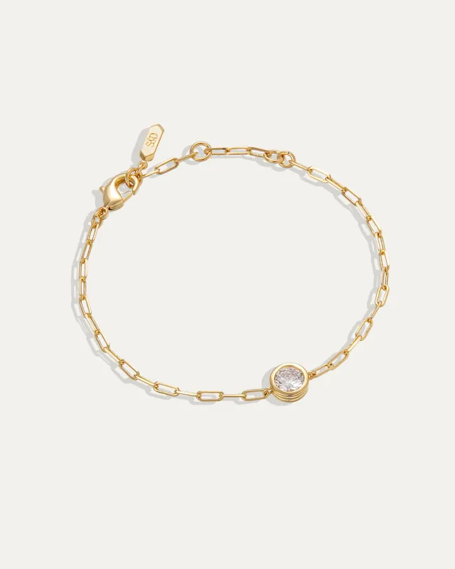 Ava Paperclip Bracelet in Diamond made by Stella & Dot