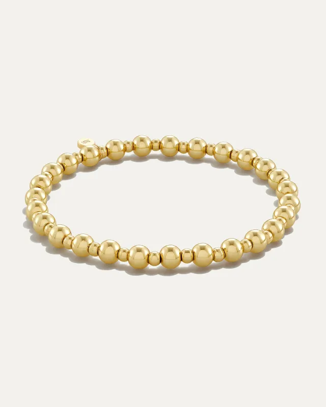 All Day 3 & 5mm Beaded Stretch Bracelet | Gold made by Stella & Dot