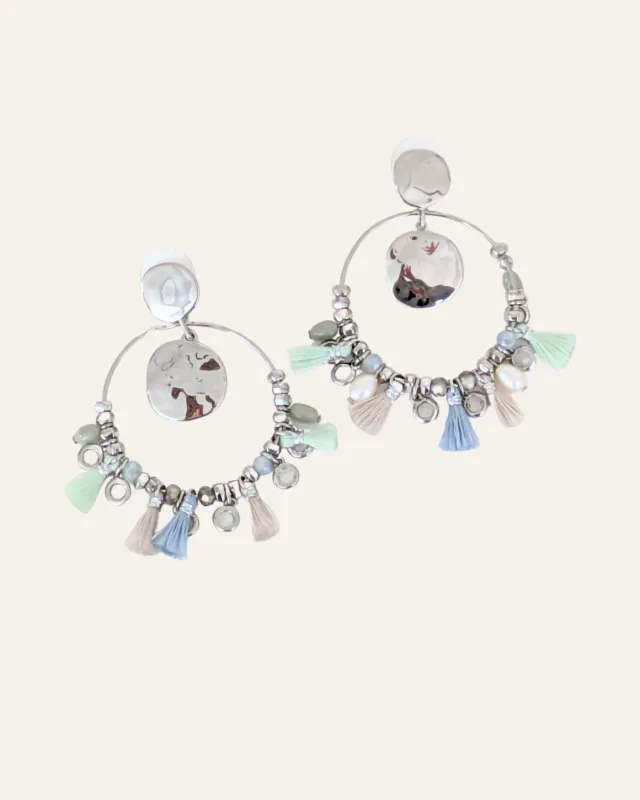 Metal Bubble Convertible Statement Hoops made by Stella & Dot