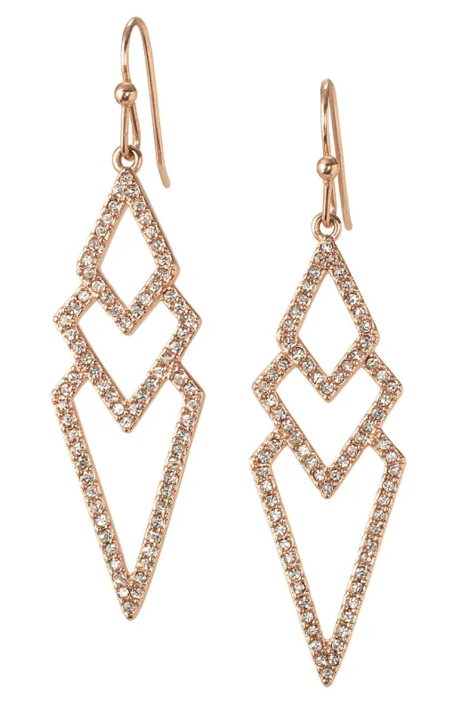 Rose Gold Pave Spear Earrings made by Stella & Dot