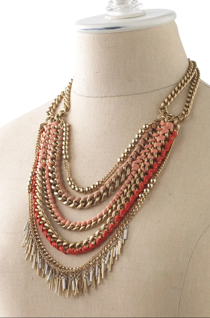 Carmen Coral and Gold Multi Strand Necklace sold by Stella & Dot product image thumbnail 2