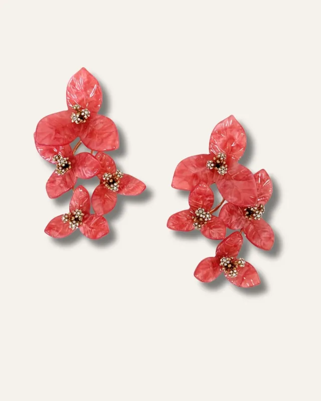 Never Released! Pink Petals Convertible Statement Earrings made by Stella & Dot