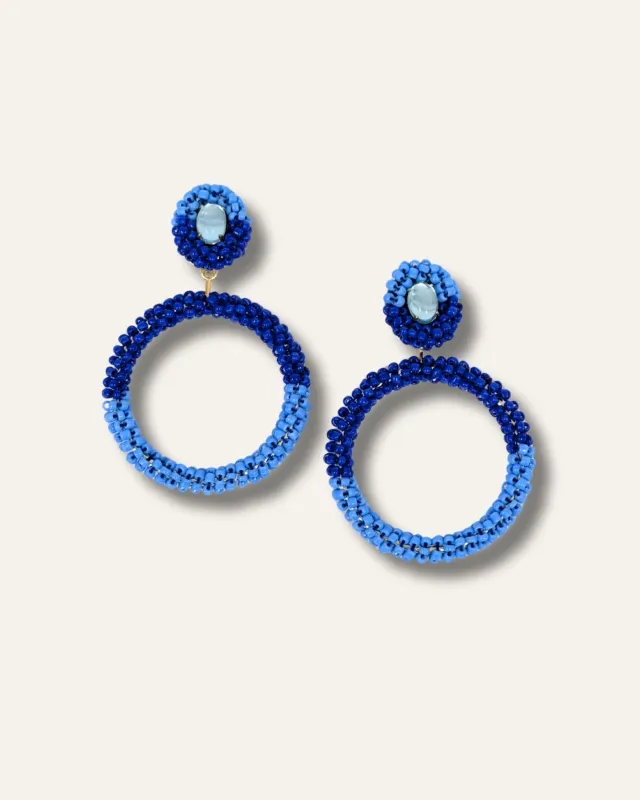 Azure Beaded Convertible Statement Earrings made by Stella & Dot