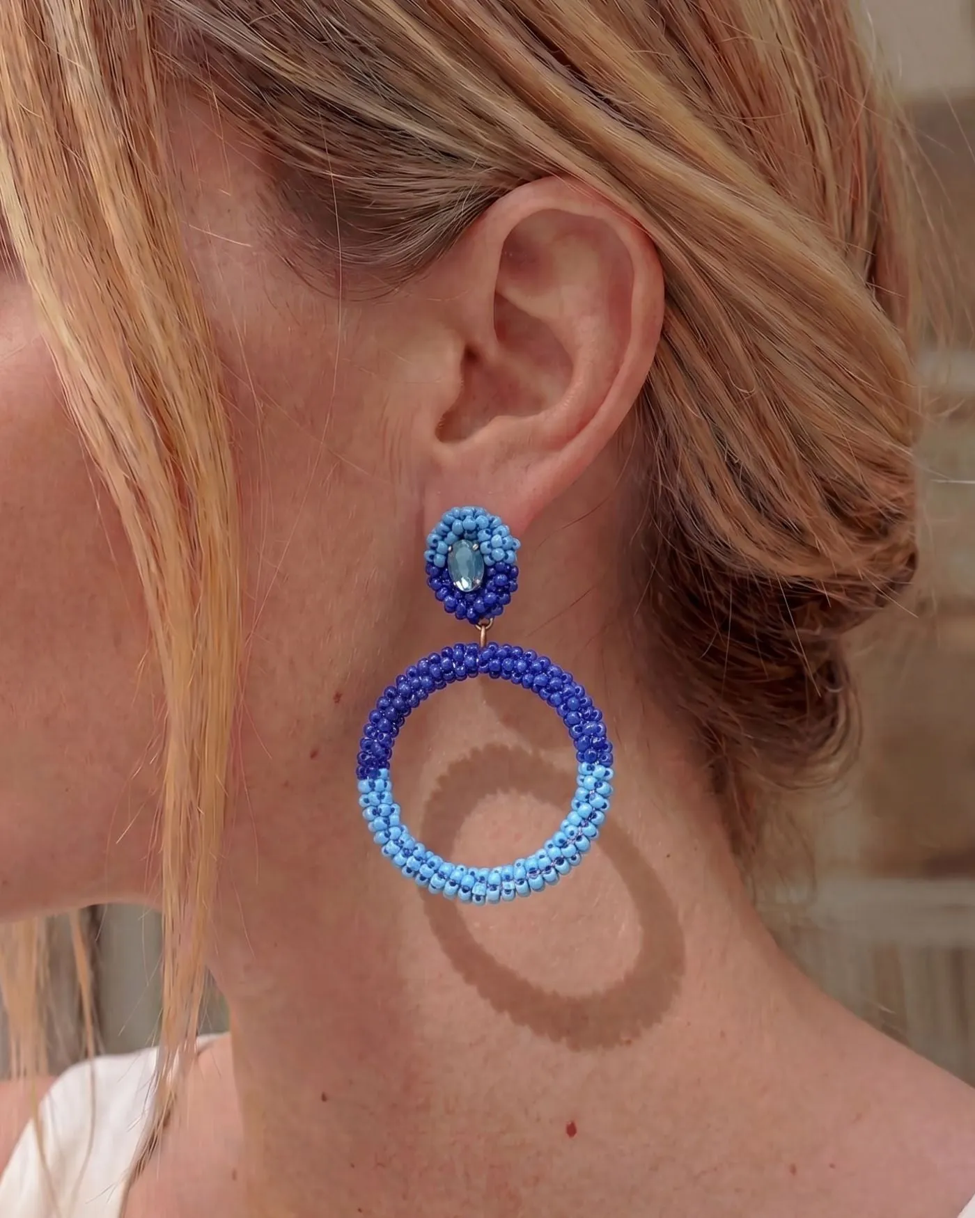 Azure Beaded Convertible Statement Earrings sold by Stella & Dot product image thumbnail 3