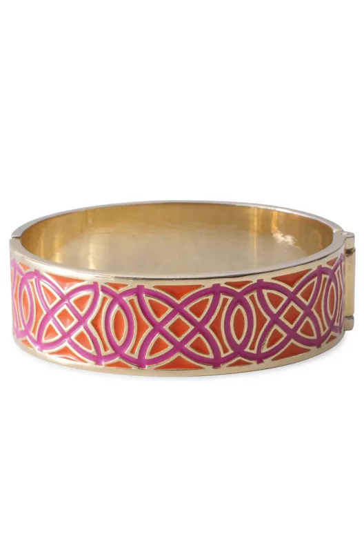 Eleanor Gold and Pink and Orange Cuff made by Stella & Dot