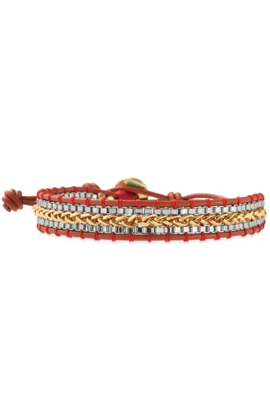 Red/Gold/Silver Bracelet [B227R] made by Stella & Dot