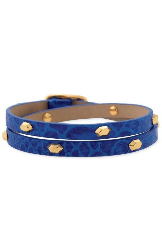 Hudson Leather Wrap Bracelet - Blue made by Stella & Dot