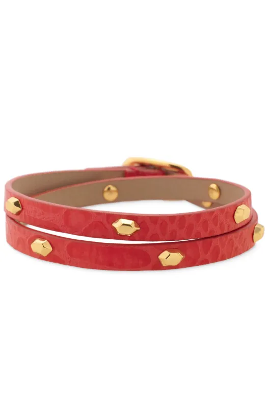 Hudson Leather Wrap Bracelet - Red made by Stella & Dot