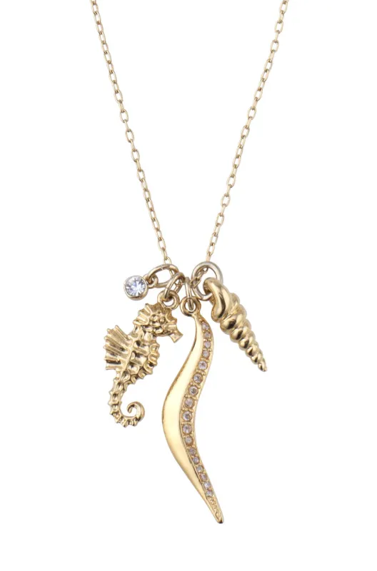 Gold Necklace with Sea Horse [N364G] made by Stella & Dot