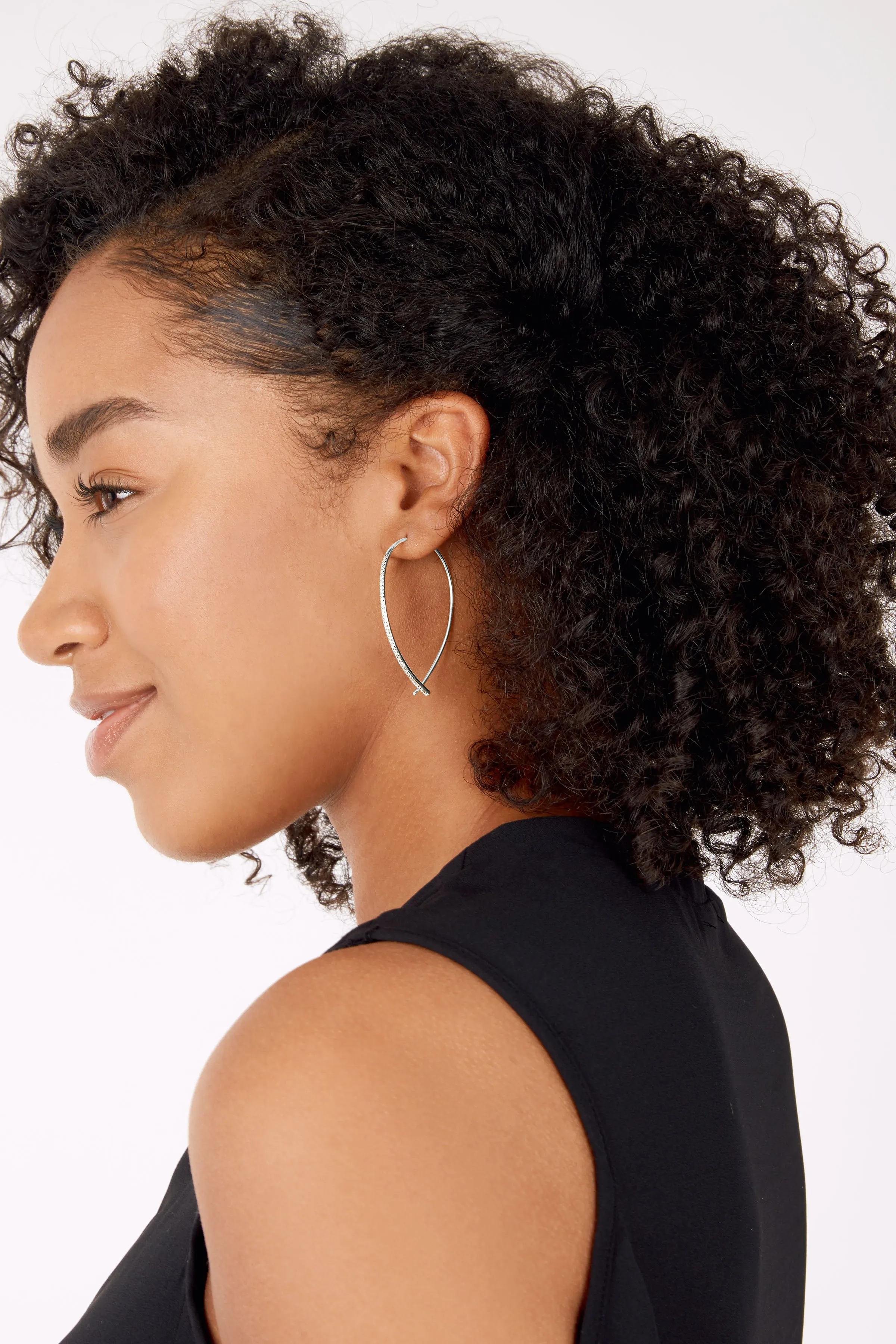 Pave Arc Earrings - Silver sold by Stella & Dot product image thumbnail 2