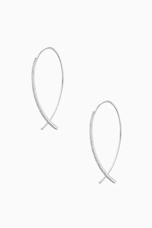 Pave Arc Earrings - Silver made by Stella & Dot