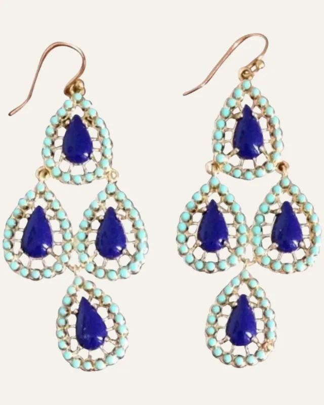 Seychelles Chandelier Earrings - Blue made by Stella & Dot