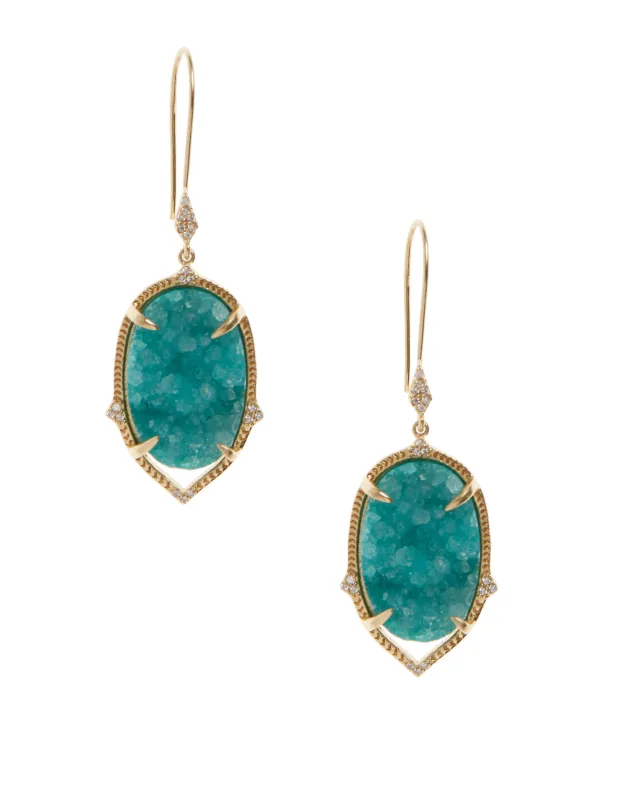 Charlotte Druzy Earrings - Emerald made by Stella & Dot