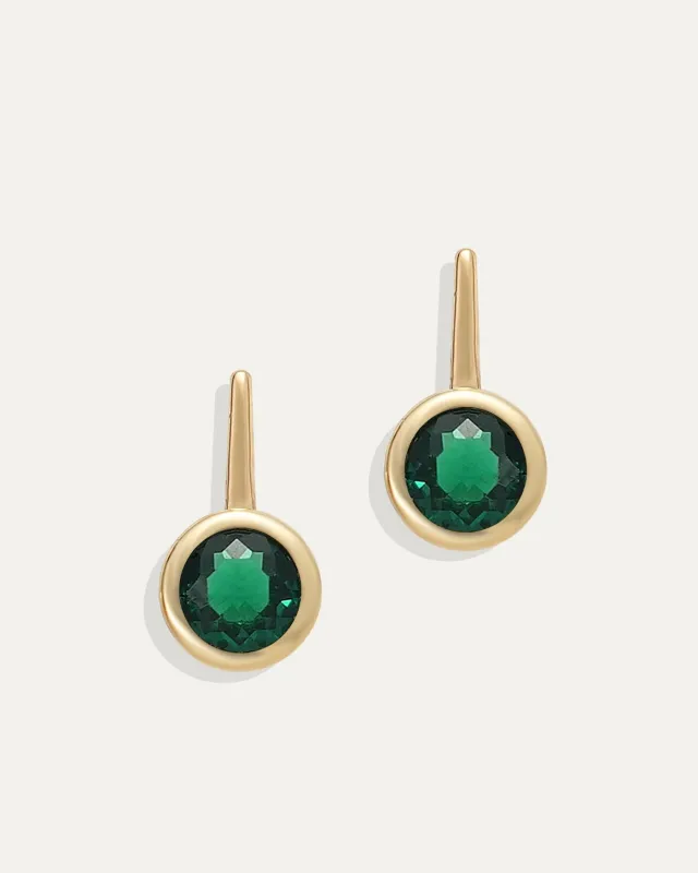 Ava Bar Stud Earrings in Emerald made by Stella & Dot