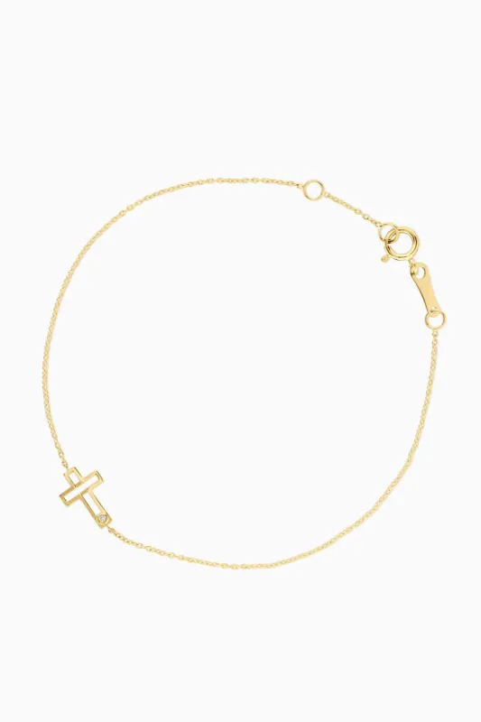 » Covet 14kt Gold Diamond Cross Bracelet (50% off) sold by Stella & Dot