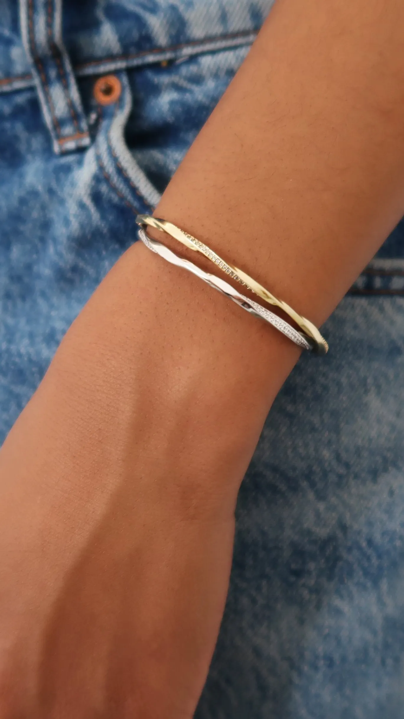 Twist Pave Cuff Silver sold by Stella & Dot product image thumbnail 2