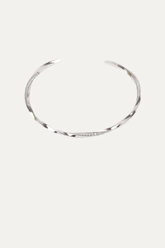 Twist Pave Cuff Silver sold by Stella & Dot