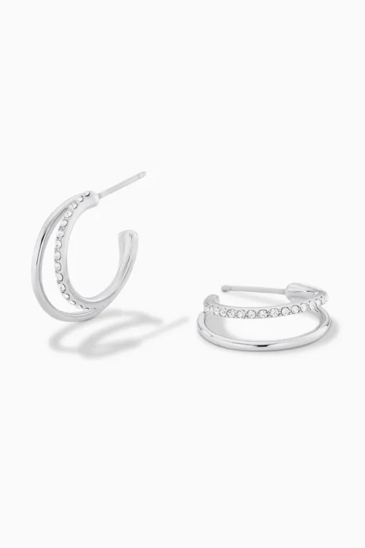 Julie Double Hoops Silver sold by Stella & Dot