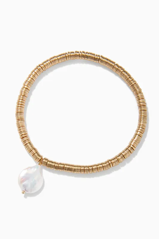 Disc Bead Stretch Bracelet with Coin Pearl sold by Stella & Dot