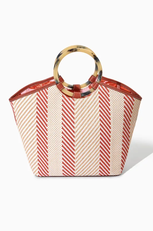 Woven Tote Mixed Media - Beige/Cream/Burnt Coral sold by Stella & Dot
